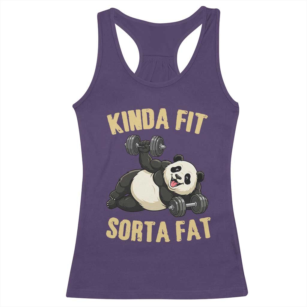 Funny Panda Weightlifting Workout Racerback Tank Top Kinda Fit Sorta Fat