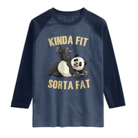 Funny Panda Weightlifting Workout Raglan Shirt Kinda Fit Sorta Fat