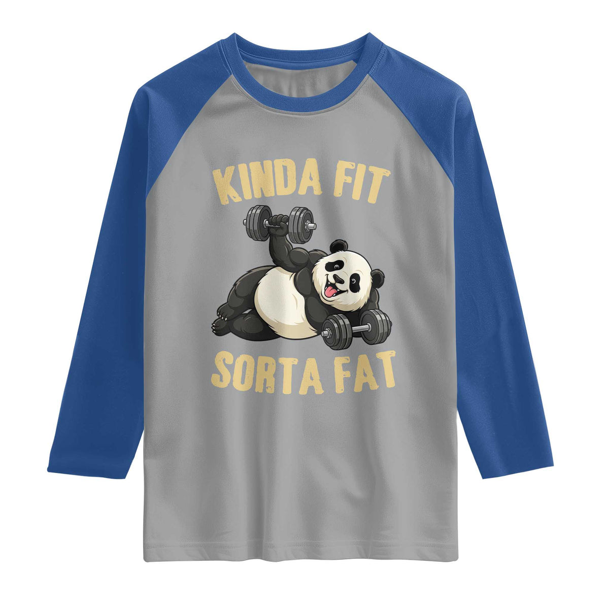 Funny Panda Weightlifting Workout Raglan Shirt Kinda Fit Sorta Fat