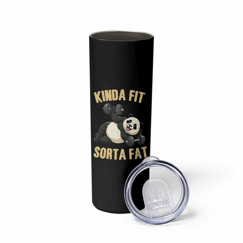 Funny Panda Weightlifting Workout Skinny Tumbler Kinda Fit Sorta Fat