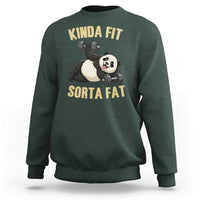 Funny Panda Weightlifting Workout Sweatshirt Kinda Fit Sorta Fat