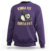 Funny Panda Weightlifting Workout Sweatshirt Kinda Fit Sorta Fat