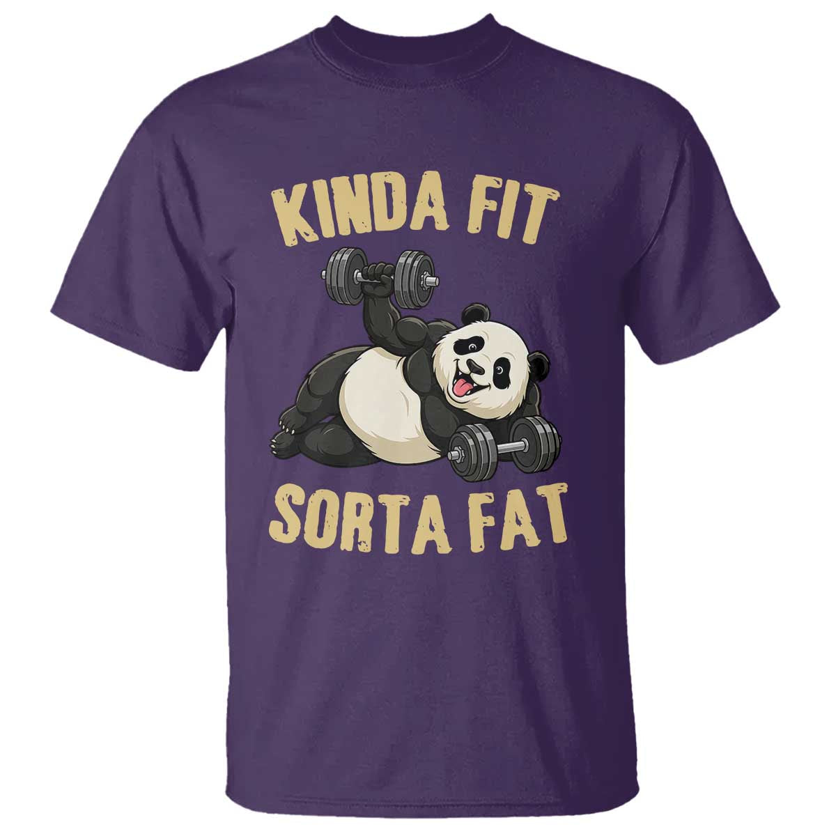 Funny Panda Weightlifting Workout T Shirt Kinda Fit Sorta Fat