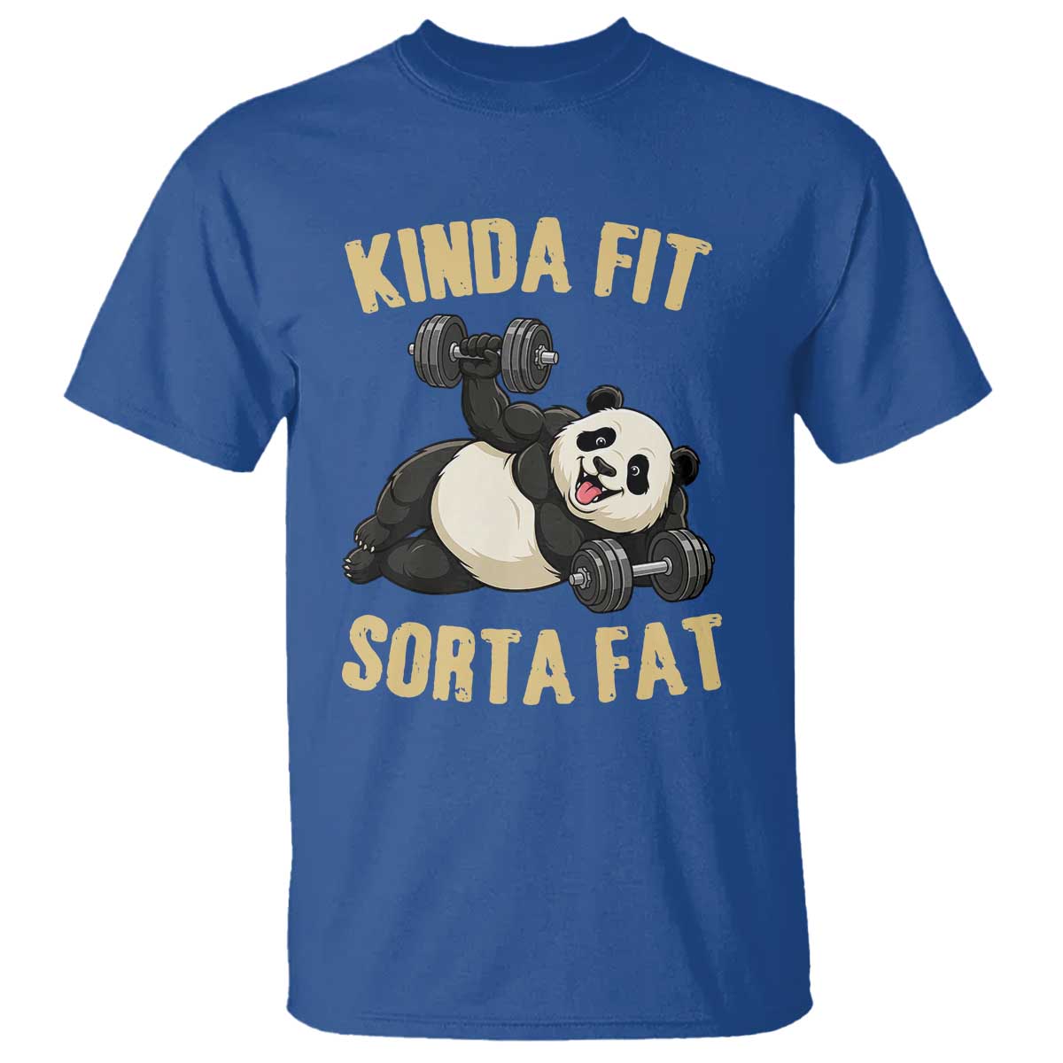 Funny Panda Weightlifting Workout T Shirt Kinda Fit Sorta Fat