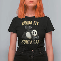 Funny Panda Weightlifting Workout T Shirt For Women Kinda Fit Sorta Fat