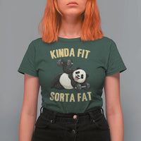 Funny Panda Weightlifting Workout T Shirt For Women Kinda Fit Sorta Fat