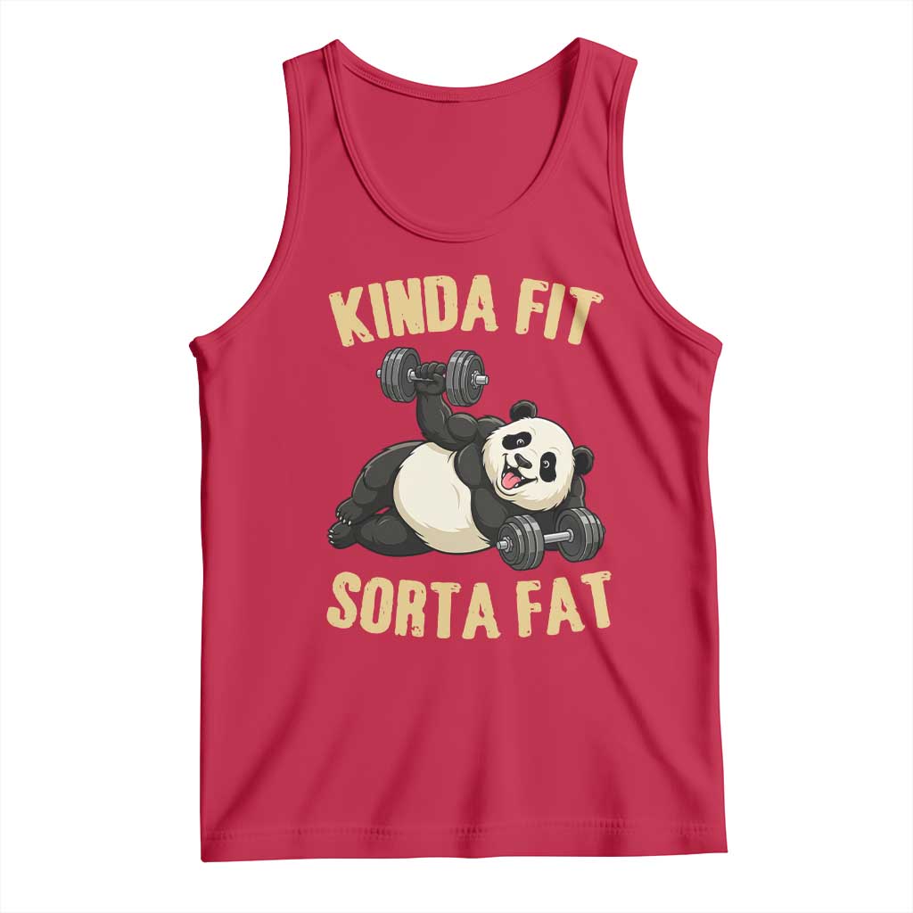 Funny Panda Weightlifting Workout Tank Top Kinda Fit Sorta Fat