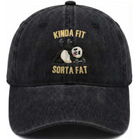 Funny Panda Weightlifting Workout Washed Cotton Baseball Cap Kinda Fit Sorta Fat