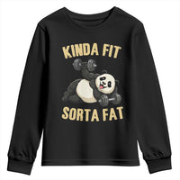 Funny Panda Weightlifting Workout Youth Sweatshirt Kinda Fit Sorta Fat