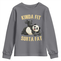 Funny Panda Weightlifting Workout Youth Sweatshirt Kinda Fit Sorta Fat