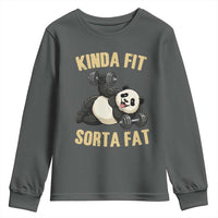 Funny Panda Weightlifting Workout Youth Sweatshirt Kinda Fit Sorta Fat