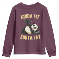 Funny Panda Weightlifting Workout Youth Sweatshirt Kinda Fit Sorta Fat