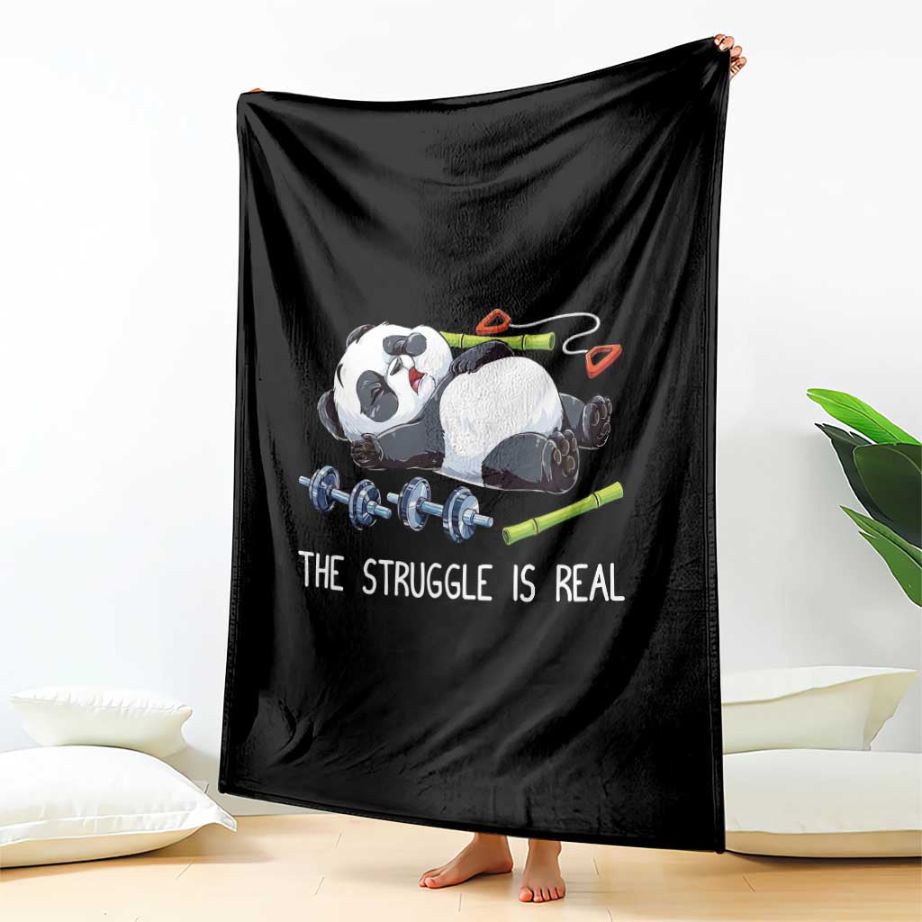 Funny Panda Workout Gift Throw Blanket The Struggle Is Real