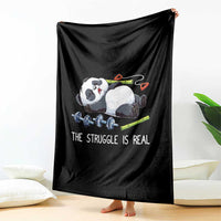 Funny Panda Workout Gift Throw Blanket The Struggle Is Real