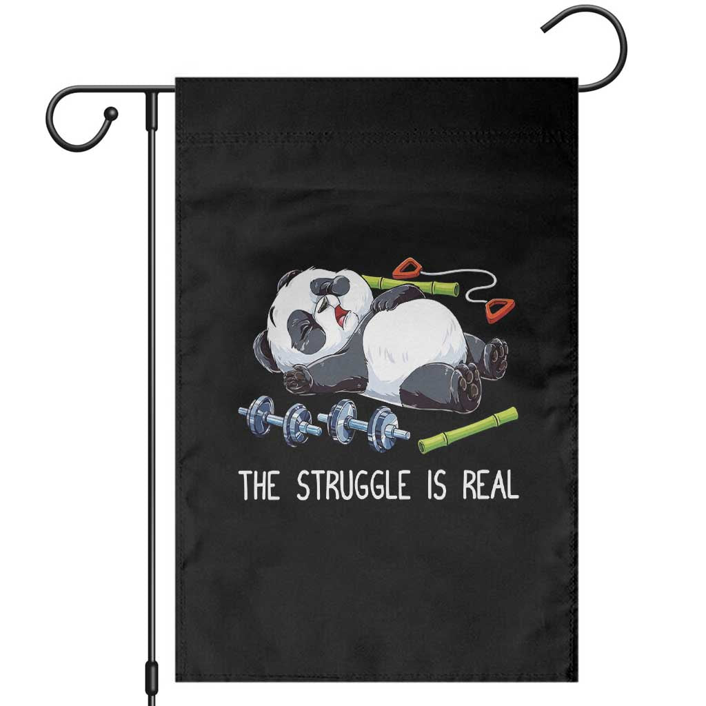 Funny Panda Workout Gift Garden Flag The Struggle Is Real