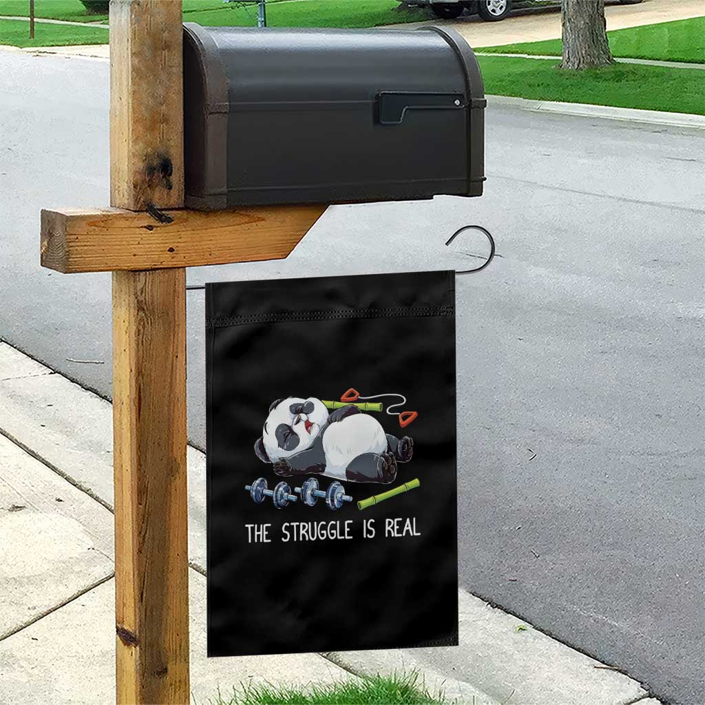 Funny Panda Workout Gift Garden Flag The Struggle Is Real