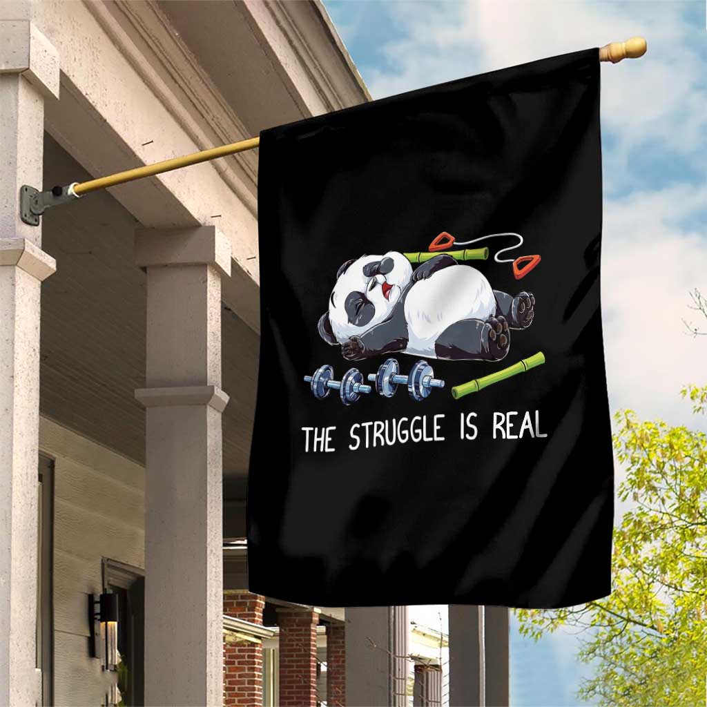 Funny Panda Workout Gift Garden Flag The Struggle Is Real