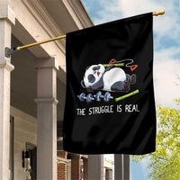 Funny Panda Workout Gift Garden Flag The Struggle Is Real
