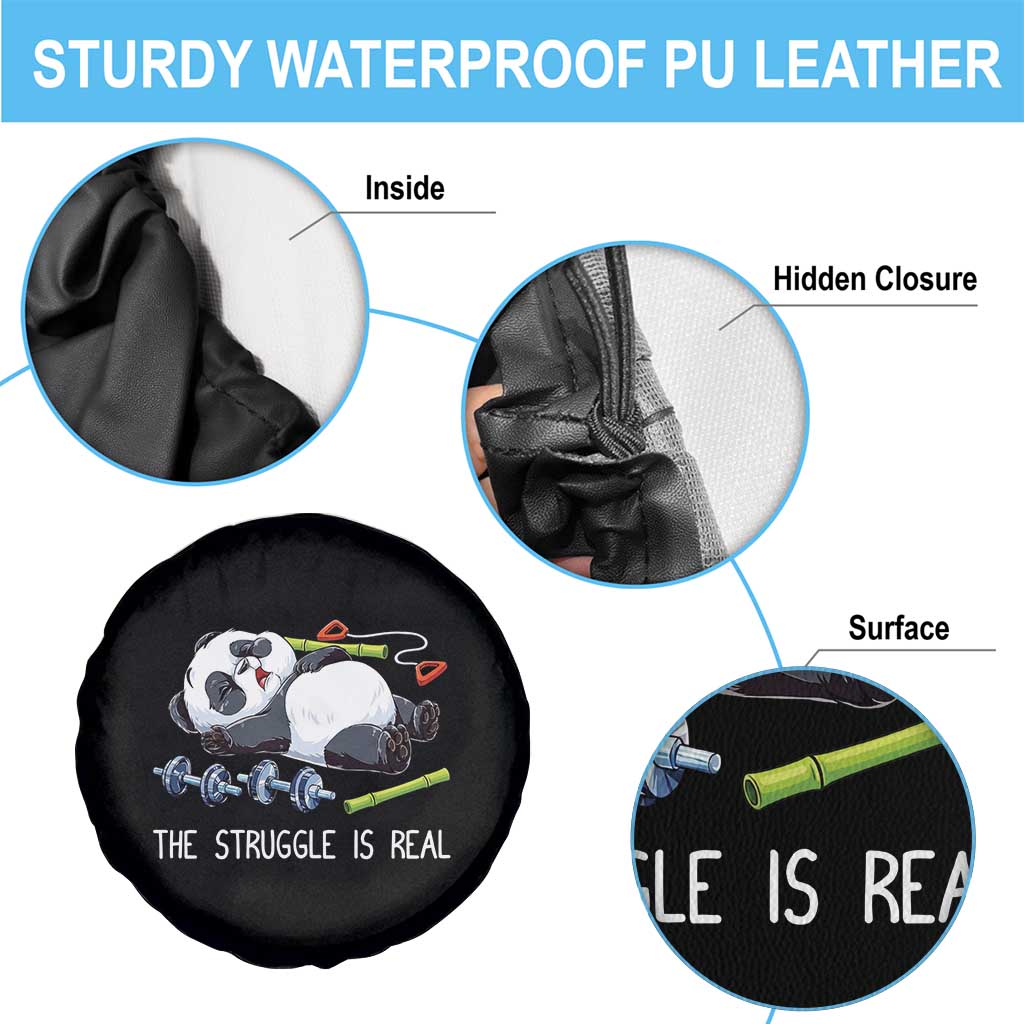 Funny Panda Workout Gift Spare Tire Cover The Struggle Is Real