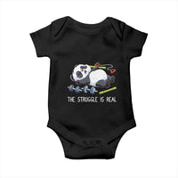 Funny Panda Workout Gift Baby Onesie The Struggle Is Real