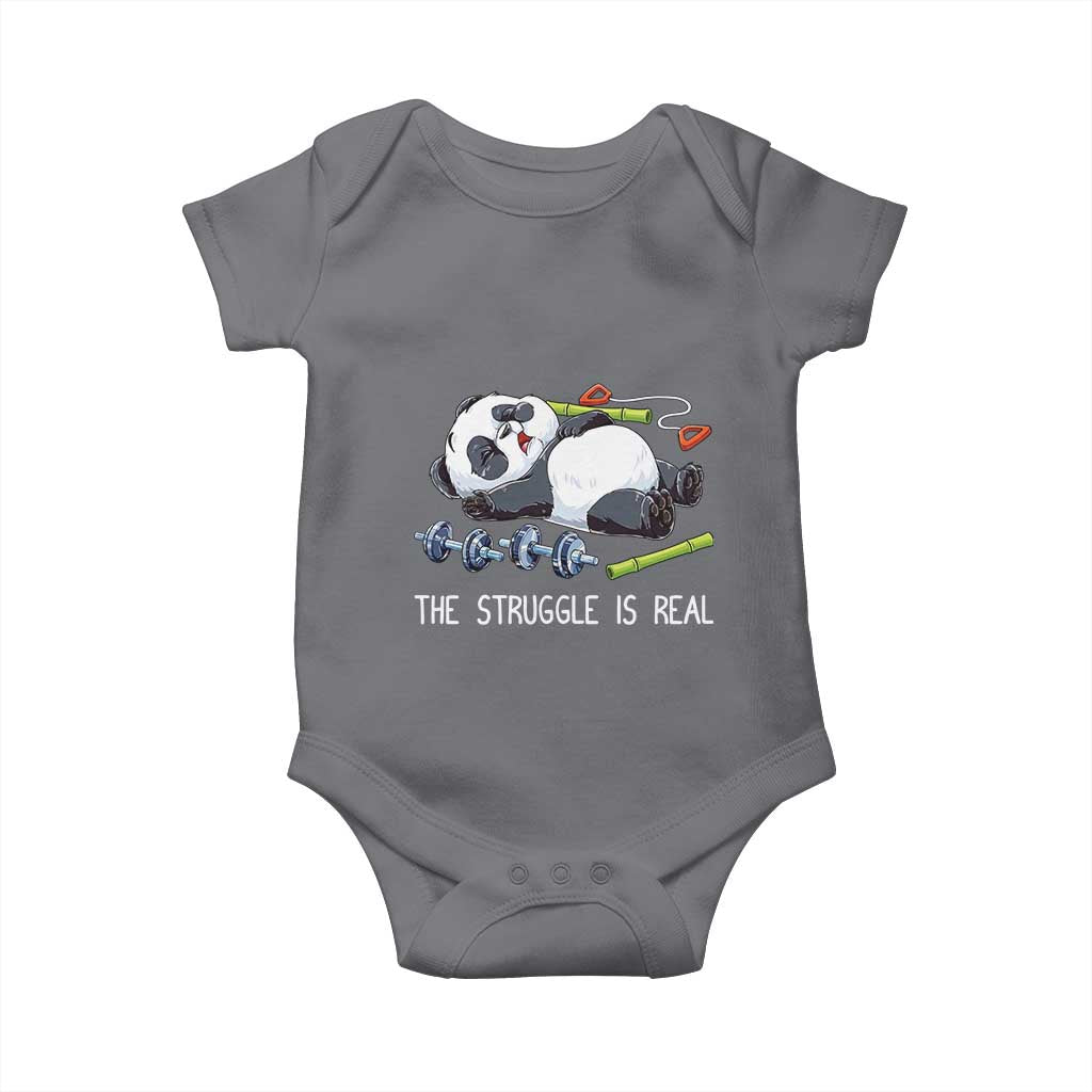 Funny Panda Workout Gift Baby Onesie The Struggle Is Real