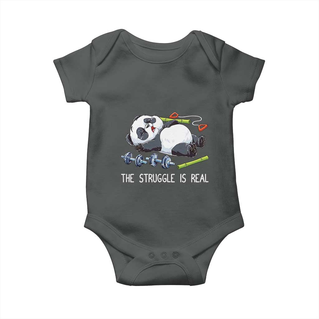 Funny Panda Workout Gift Baby Onesie The Struggle Is Real