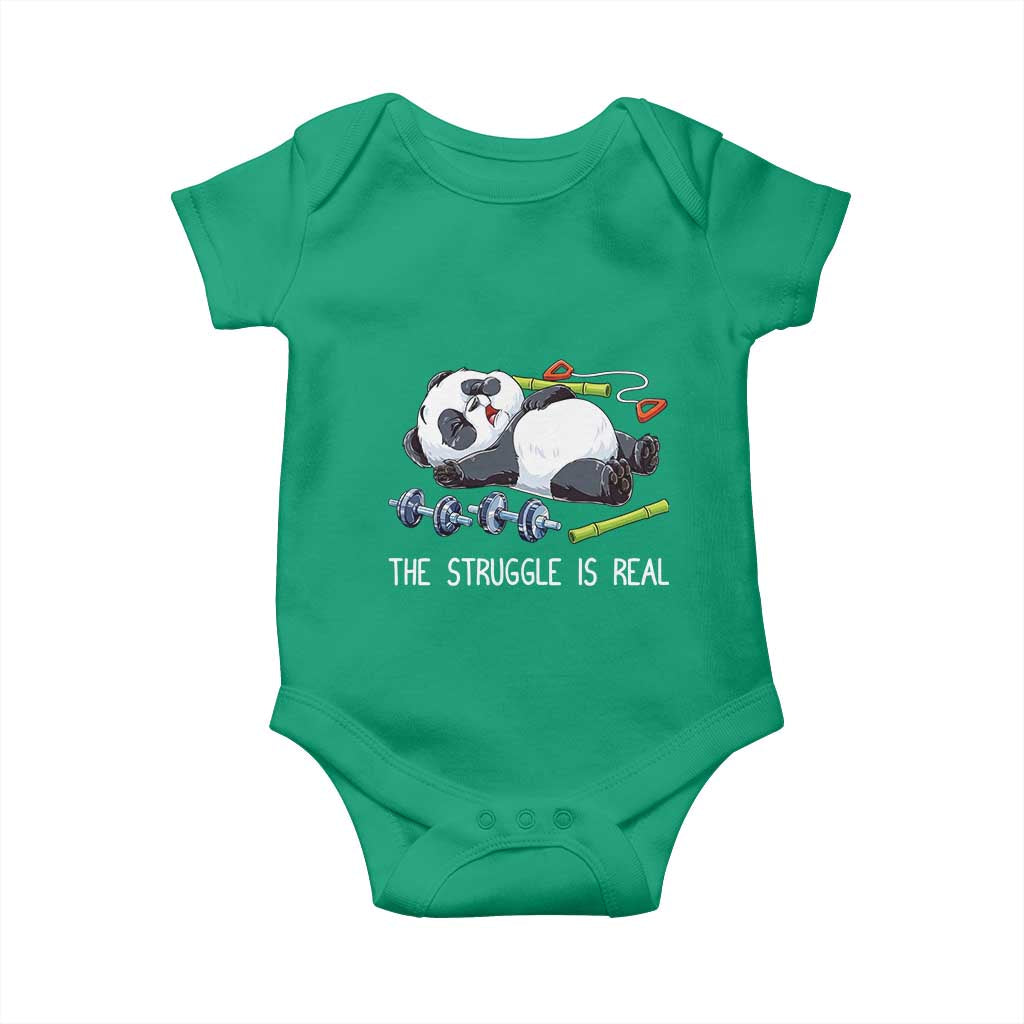 Funny Panda Workout Gift Baby Onesie The Struggle Is Real