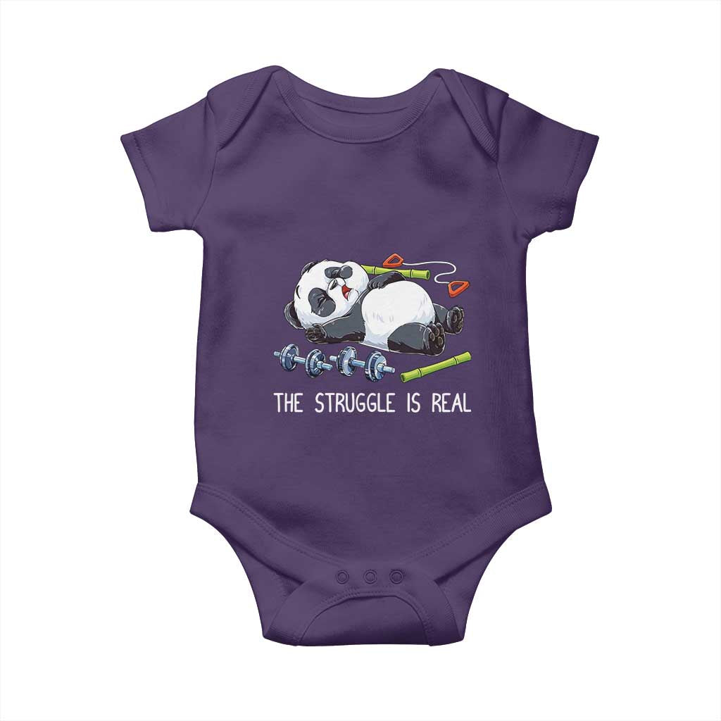 Funny Panda Workout Gift Baby Onesie The Struggle Is Real