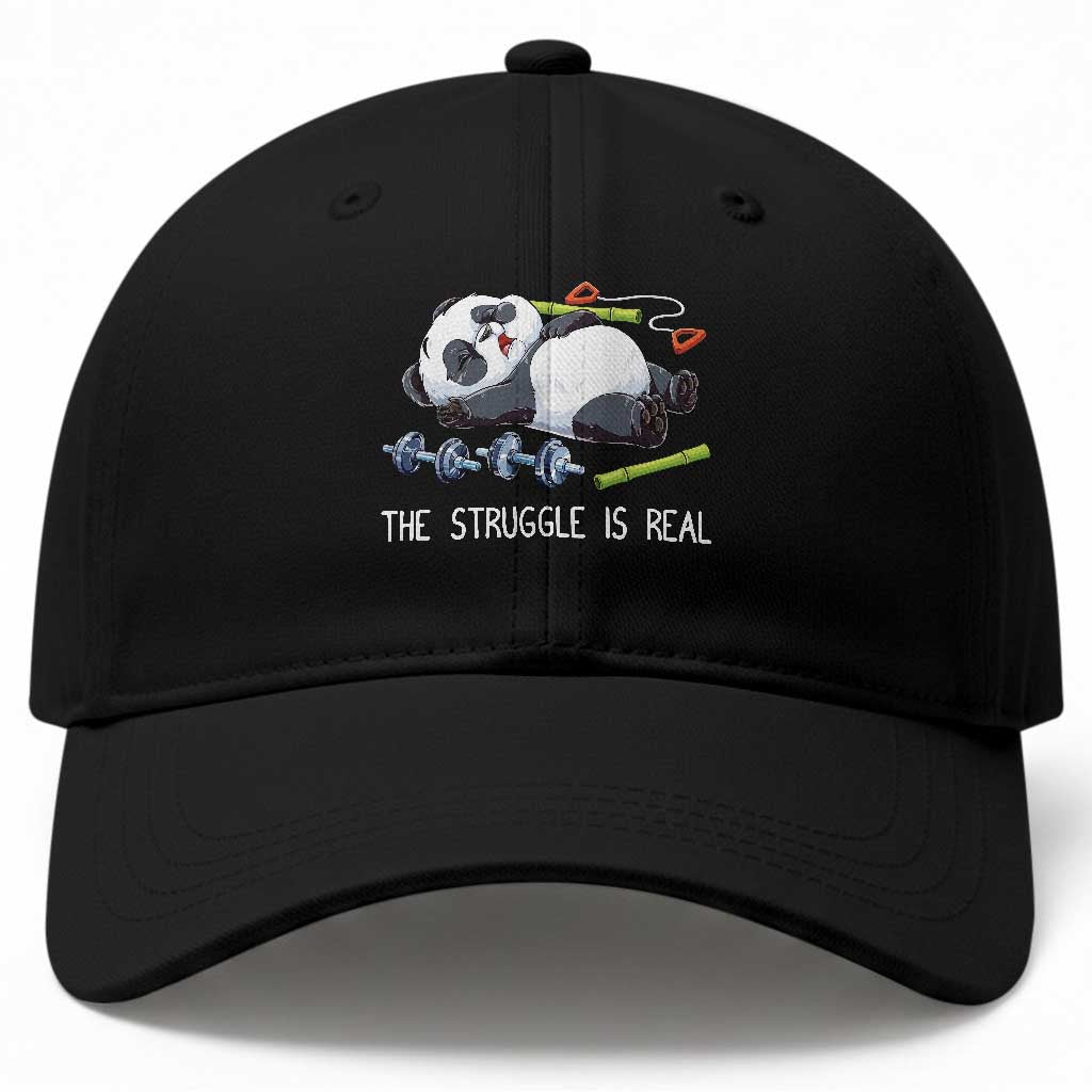 Funny Panda Workout Gift Baseball Cap The Struggle Is Real