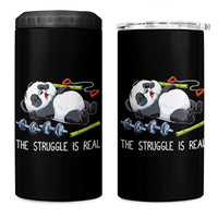 Funny Panda Workout Gift 4 in 1 Can Cooler Tumbler The Struggle Is Real