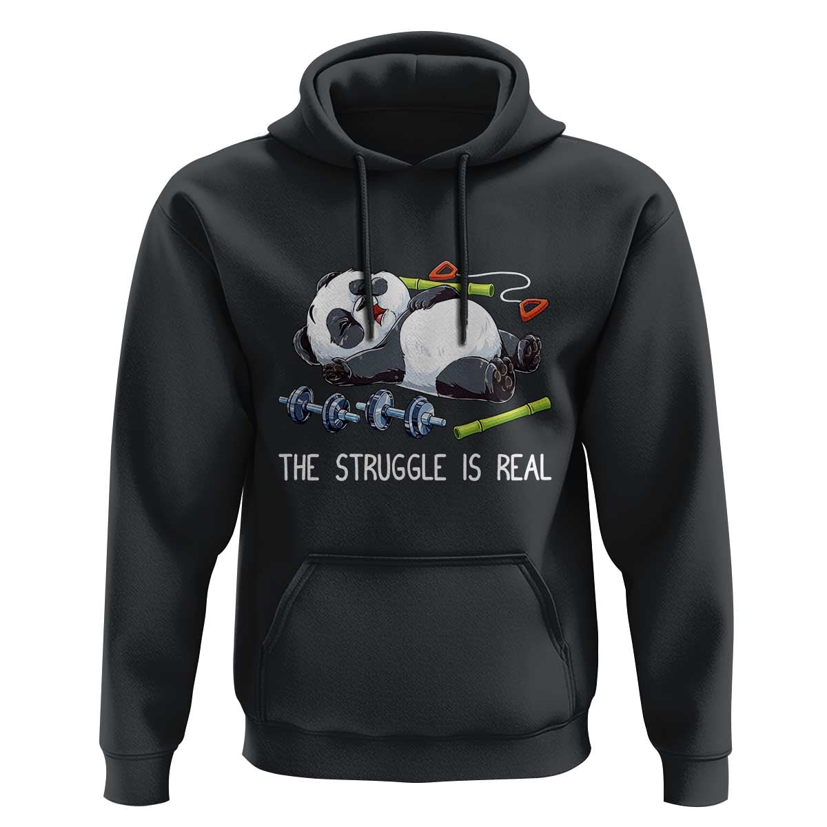 Funny Panda Workout Gift Hoodie The Struggle Is Real