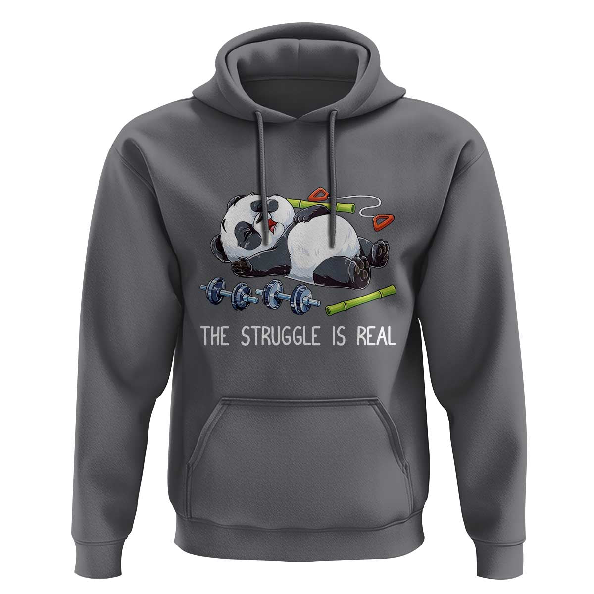 Funny Panda Workout Gift Hoodie The Struggle Is Real