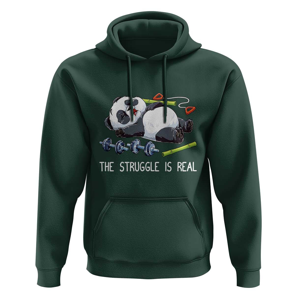 Funny Panda Workout Gift Hoodie The Struggle Is Real