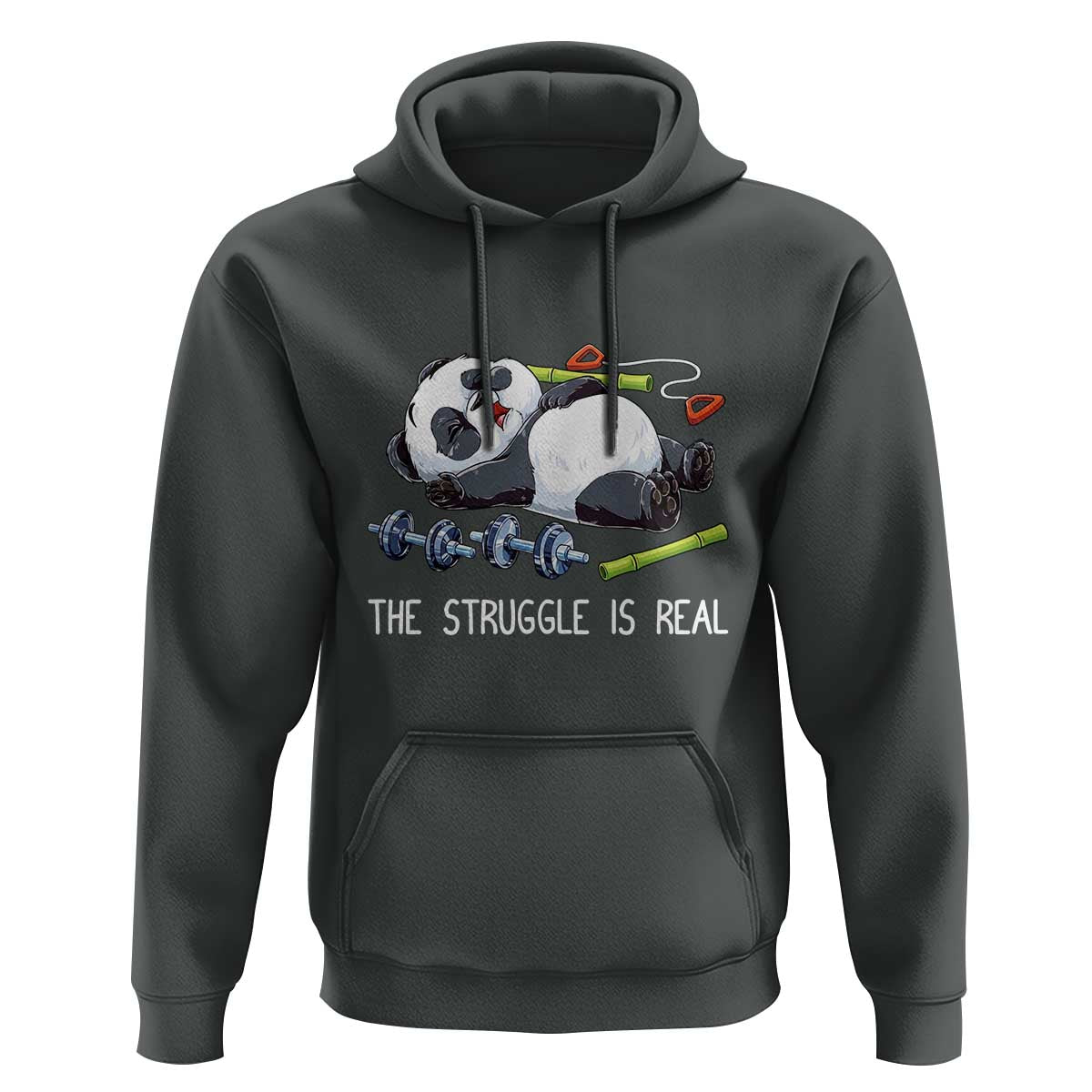 Funny Panda Workout Gift Hoodie The Struggle Is Real