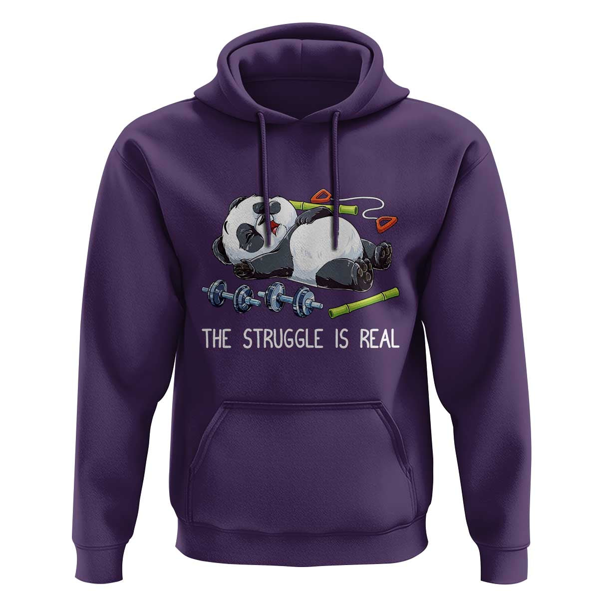 Funny Panda Workout Gift Hoodie The Struggle Is Real