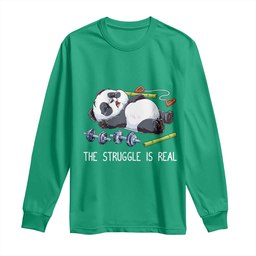 Funny Panda Workout Gift Long Sleeve Shirt The Struggle Is Real