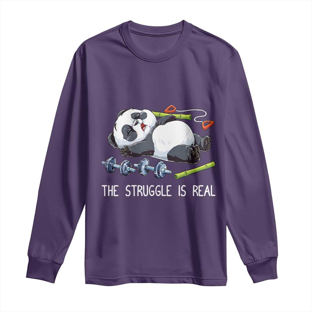 Funny Panda Workout Gift Long Sleeve Shirt The Struggle Is Real