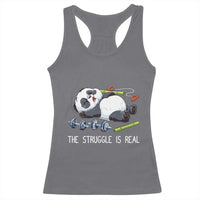 Funny Panda Workout Gift Racerback Tank Top The Struggle Is Real