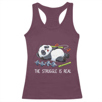 Funny Panda Workout Gift Racerback Tank Top The Struggle Is Real