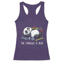 Funny Panda Workout Gift Racerback Tank Top The Struggle Is Real