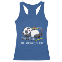 Funny Panda Workout Gift Racerback Tank Top The Struggle Is Real