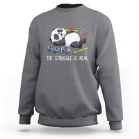 Funny Panda Workout Gift Sweatshirt The Struggle Is Real