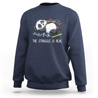 Funny Panda Workout Gift Sweatshirt The Struggle Is Real