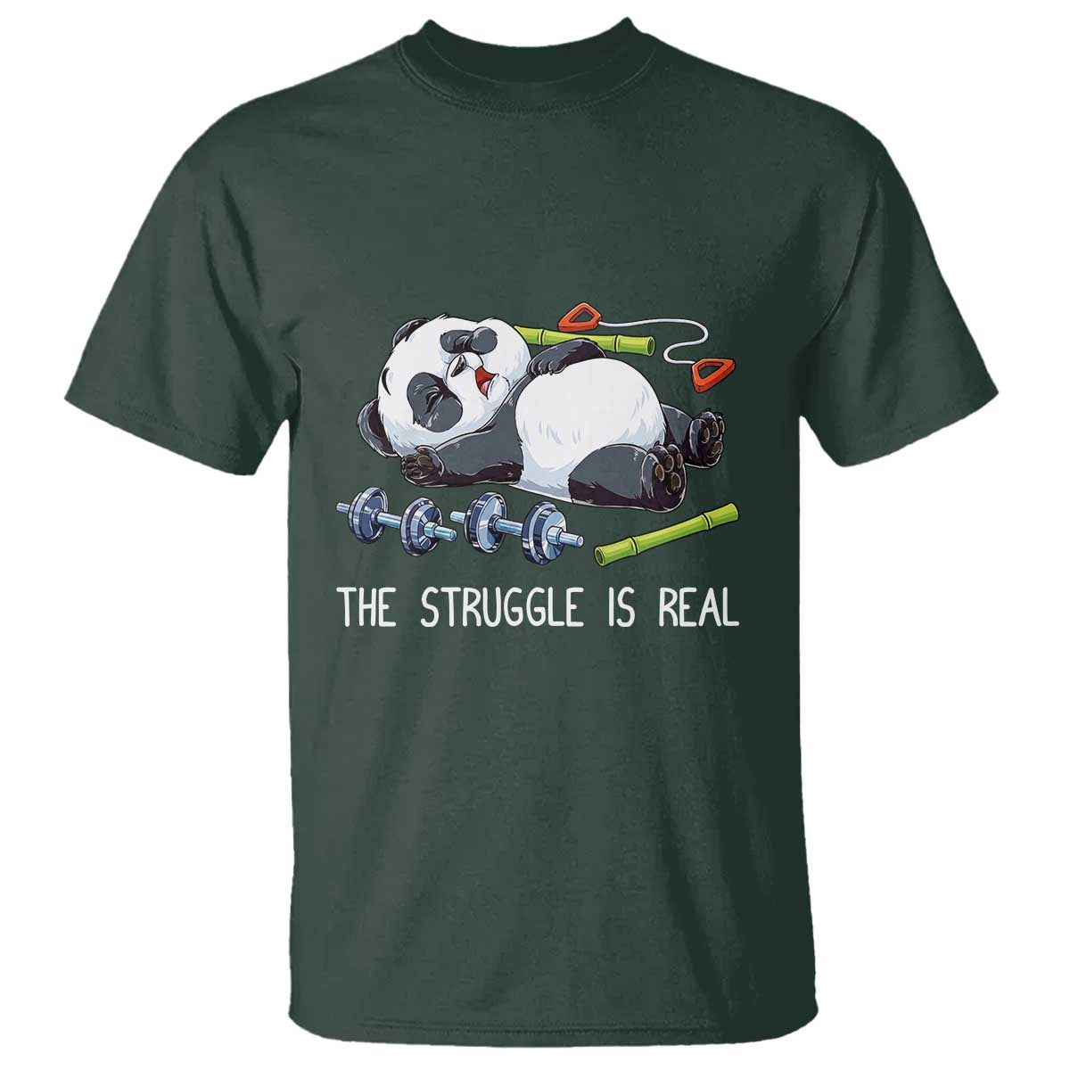 Funny Panda Workout Gift T Shirt The Struggle Is Real