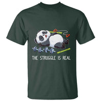 Funny Panda Workout Gift T Shirt The Struggle Is Real