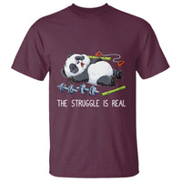 Funny Panda Workout Gift T Shirt The Struggle Is Real