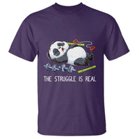 Funny Panda Workout Gift T Shirt The Struggle Is Real