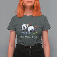 Funny Panda Workout Gift T Shirt For Women The Struggle Is Real