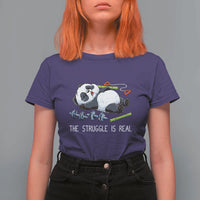 Funny Panda Workout Gift T Shirt For Women The Struggle Is Real
