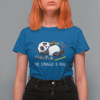 Funny Panda Workout Gift T Shirt For Women The Struggle Is Real